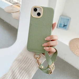 CUSTOM WRIST STRAP IPHONE CASE - SAGE