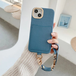 CUSTOM WRIST STRAP IPHONE CASE - SKY POWDER