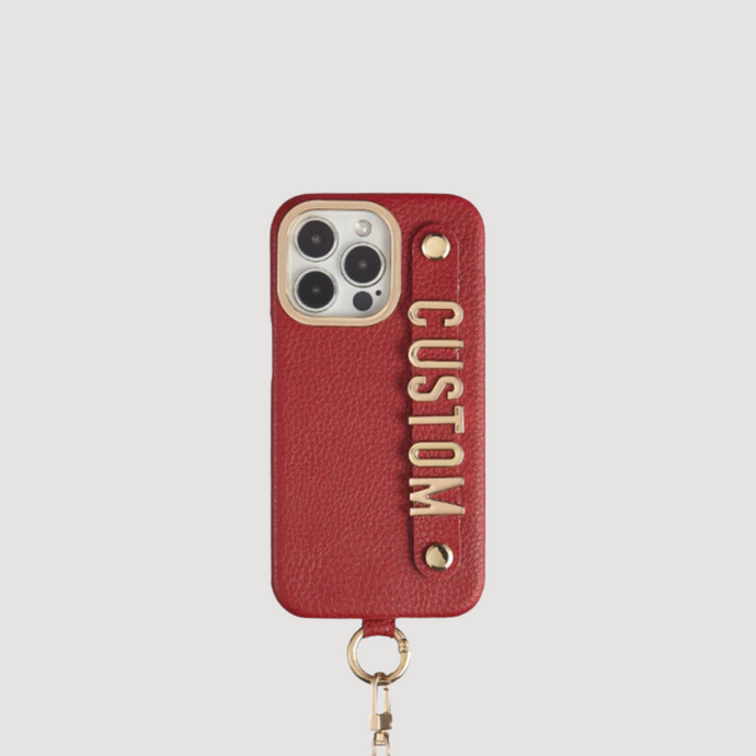 CUSTOM SHOULDER STRAP IPHONE CASE - CRIMSON