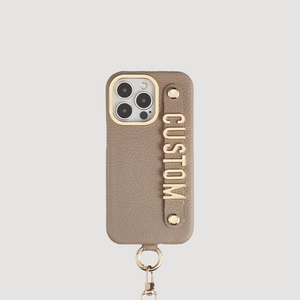 CUSTOM SHOULDER STRAP IPHONE CASE - VANILLA LATTE