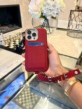 Load image into Gallery viewer, CUSTOM WRIST STRAP IPHONE CASE - CRIMSON