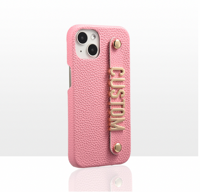 CUSTOM COWHIDE LEATHER IPHONE CASE- BARBIE PINK