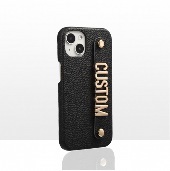 CUSTOM COWHIDE LEATHER IPHONE CASE- MIDNIGHT BLACK