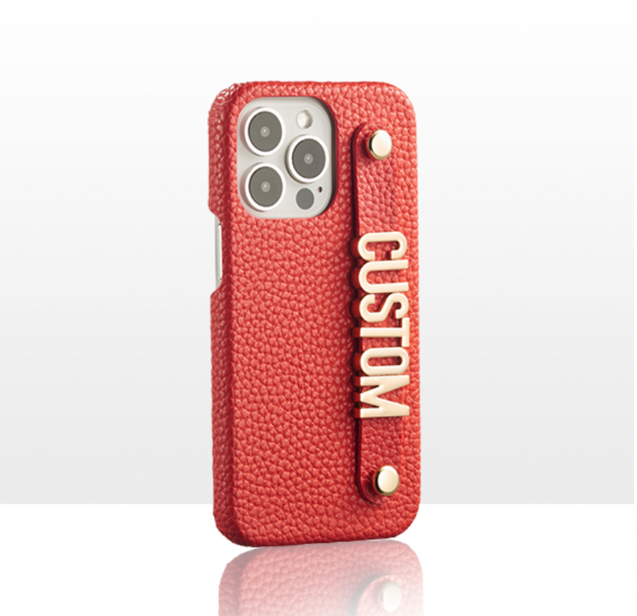 CUSTOM LEATHER IPHONE CASE- CHILLI RED