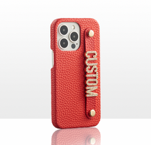Load image into Gallery viewer, CUSTOM LEATHER IPHONE CASE- CHILLI RED
