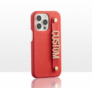 CUSTOM LEATHER IPHONE CASE- CHILLI RED