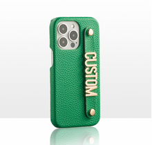 Load image into Gallery viewer, CUSTOM LEATHER IPHONE CASE- BOTTEGA GREEN