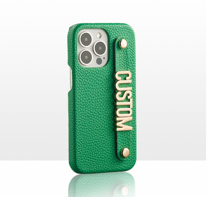 CUSTOM LEATHER IPHONE CASE- BOTTEGA GREEN