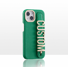 Load image into Gallery viewer, CUSTOM LARGE LEATHER IPHONE CASE- BOTTEGA GREEN