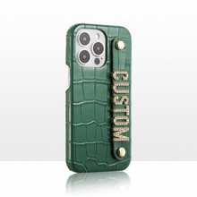 Load image into Gallery viewer, CUSTOM CROC LEATHER IPHONE CASE- GREEN