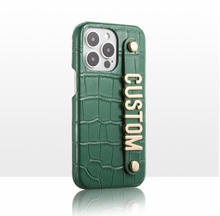 Load image into Gallery viewer, CUSTOM CROC LEATHER IPHONE CASE- GREEN