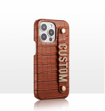 Load image into Gallery viewer, CUSTOM CROC LEATHER IPHONE CASE- BROWN