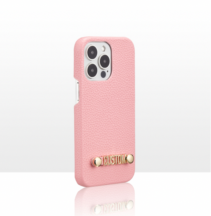 MINI CUSTOM REAL LEATHER IPHONE CASE- BARBIE PINK