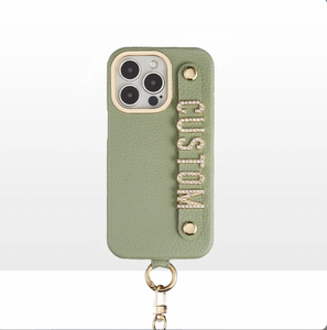 CUSTOM SHOULDER STRAP IPHONE CASE - SAGE