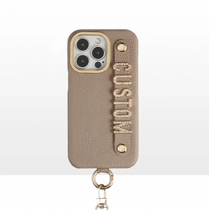 CUSTOM SHOULDER STRAP IPHONE CASE - VANILLA LATTE