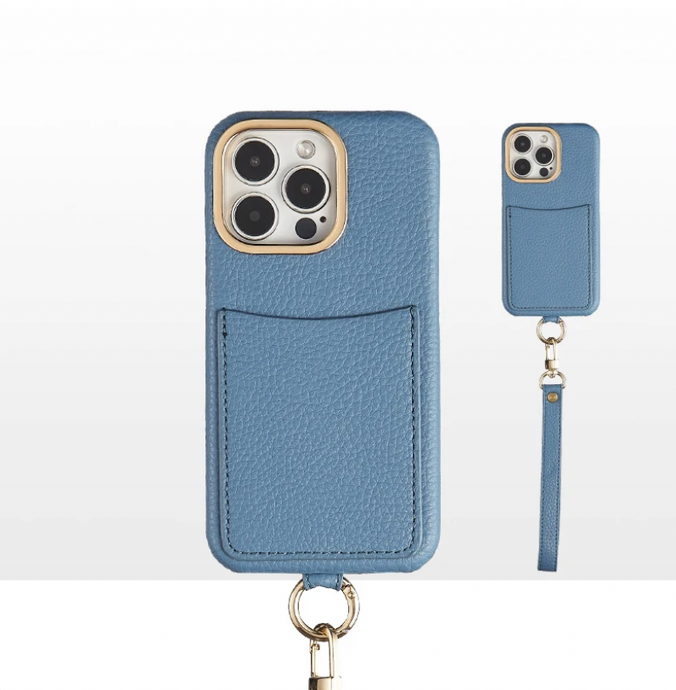 CUSTOM WRIST STRAP IPHONE CASE - SKY POWDER