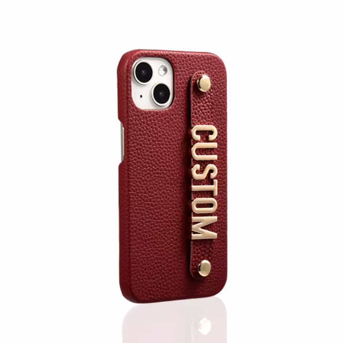 CUSTOM COWHIDE LEATHER IPHONE CASE- SANGRIA